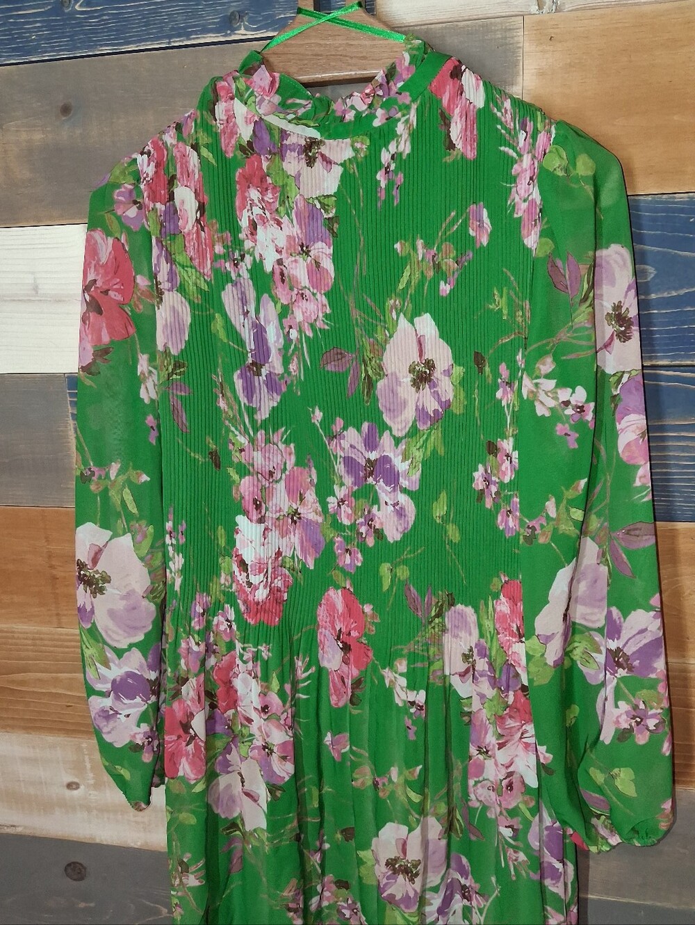 Jessica Howard Dress/Long Sleeve/Green Floral Pink Green 14 - Picture 6 of 7